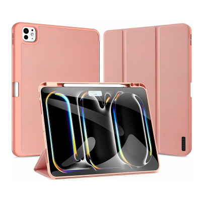 Чехол книжка для iPad Pro 13" M4 Dux Ducis Domo Series Pink, розовый