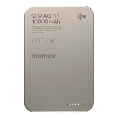 Внешний аккумулятор MOMAX 10000mAh Q.Mag X1 Magnetic Wireless Battery Pack (IP117AE) Серый