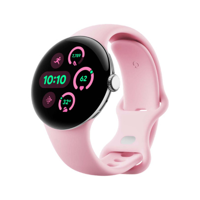 Часы Pixel Watch 3, 41 мм, Wi-Fi, Polished Silver/Rose Quartz, серебристый