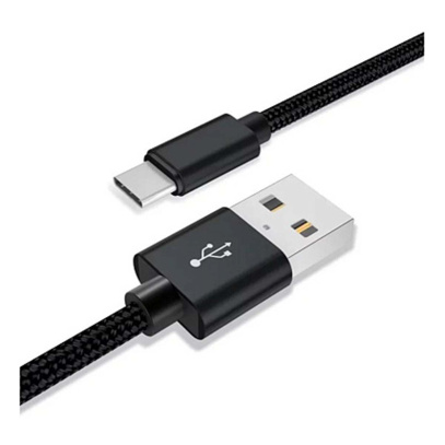 Кабель USB-A to Type-C Gurdini Braided Data Cable 5A 1m, черный