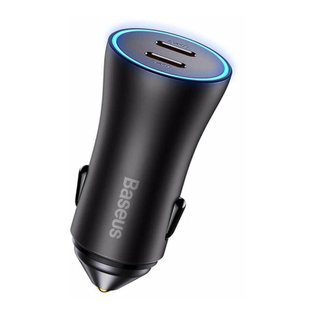 Автомобильное зарядное устройство Baseus Golden Contactor Pro Dual Fast Charger Car Charger C+C 40 Вт (CGJP000013) Dark Gray Автомобильное зарядное устройство Baseus Golden Contactor Pro Dual Fast Charger Car Charger C+C 40 Вт (CGJP000013) Dark Gray