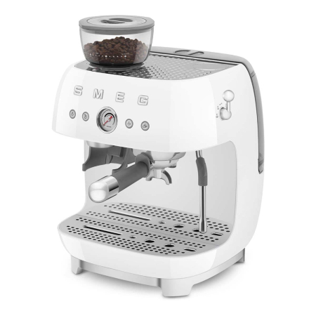 Кофемашина эспрессо со встроенной кофемолкой SMEG 50s style (EGF03WHEU) Белый