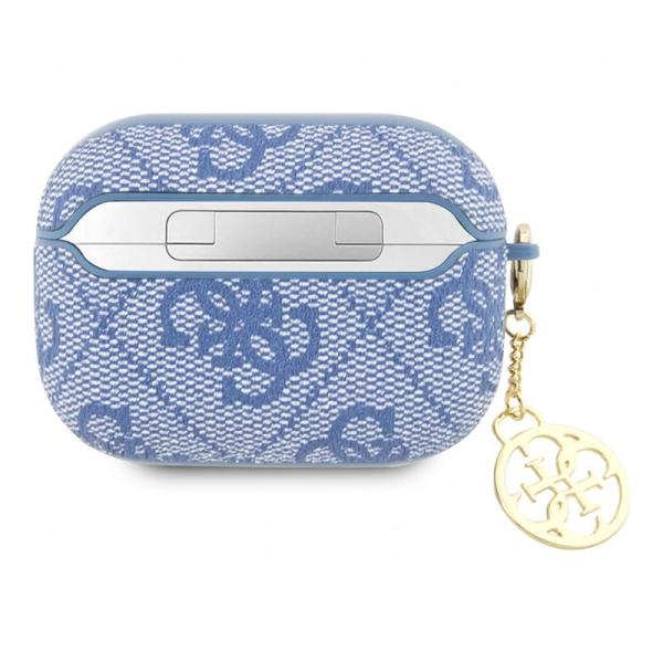 Чехол для Airpods Pro 2 Guess PU leather 4G with metal logo and Heart charm (GUAP2G4GSMB) Синий