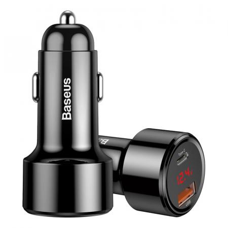 Автомобильное зарядное устройство Baseus 2 USB Quick Charger 45W (USB-C+USB) (CCMLC20C-01) Черный Автомобильное зарядное устройство Baseus 2 USB Quick Charger 45W (USB-C+USB) (CCMLC20C-01) Черный