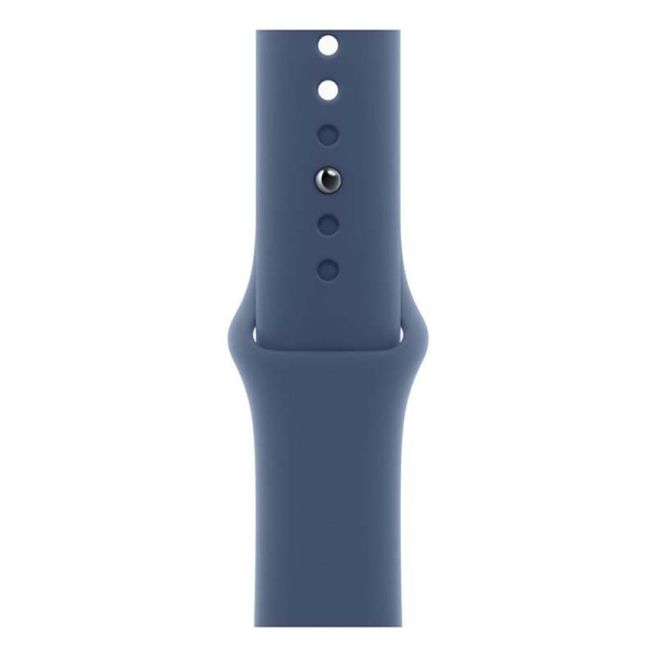 Apple Watch SE (2024), 44 мм корпус из алюминия цвета «Silver», ремешок Sport Band размера S/M цвета «Denim»