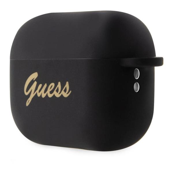 Чехол для AirPods Pro 2 Guess CG Mobile Silicone Script logo with Heart charm (GUAP2LSCHSK) Черный