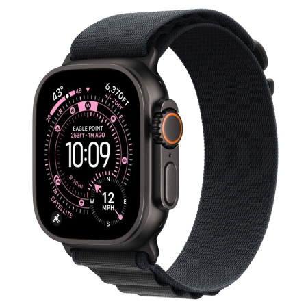 Apple Watch Ultra 3 (2025), 49 мм корпус из титана цвета «Black», ремешок Alpine Loop размера S цвета «Black»