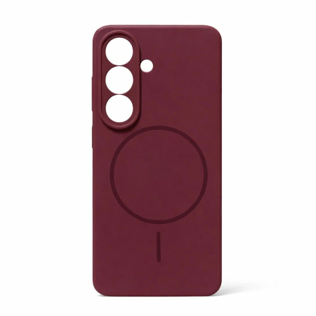 Чехол для Samsung Galaxy S26 с MagSafe Silicone Case Бордовый