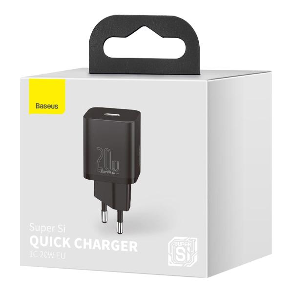 Сетевое зарядное устройство USB Type-C Baseus Super Si Quick Charger 1C 20 Вт EU (CCSUP-B01) Черный