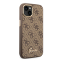 Чехол Guess для iPhone 14 CG Mobile PU 4G Script metal logo Hard (GUHCP14SHG4SHW) Коричневый