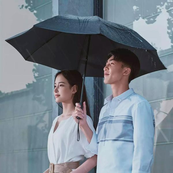Зонт Xiaomi 90 Points с светодиодным фонариком Automatic Umbrella with LED Flashlight Чёрный