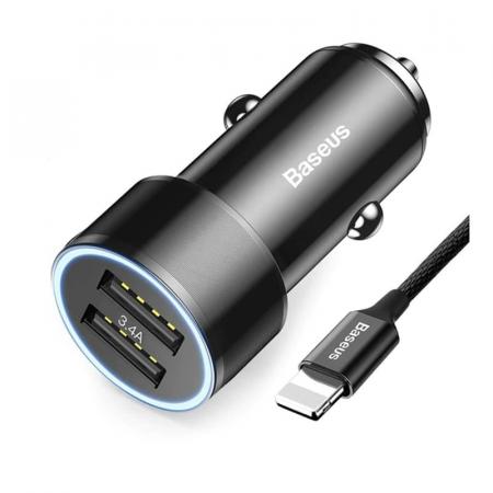 АЗУ Baseus 2 USB + Lightning Quick Charge 3.4A Small Screw (TZXLD-A01) Черный АЗУ Baseus 2 USB + Lightning Quick Charge 3.4A Small Screw (TZXLD-A01) Черный