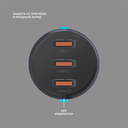 АЗУ Deppa 2xUSB-C, PD, 60W (11223) Металл, серый АЗУ Deppa 2xUSB-C, PD, 60W (11223) Металл, серый