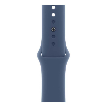 Apple Watch SE (2024), 40 мм корпус из алюминия цвета «Silver», ремешок Sport Band размера M/L цвета «Denim»