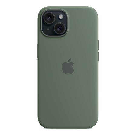 Чехол для Apple iPhone 15 Silicone Case с MagSafe Cypress, зеленый
