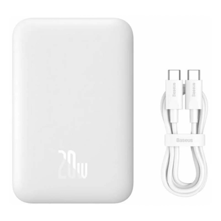 Внешний аккумулятор Baseus 10000mAh Magnetic Mini Wireless Fast Charge Power Bank 20W (PPCX070002) Белый