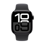 Apple Watch Series 10, 46 мм корпус из алюминия цвета «Jet Black», ремешок Sport Band размера S/M цвета «Black»