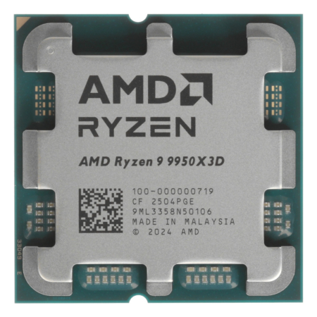 Процессор AMD Ryzen 9 9950X3D, 4.30 ГГц (Turbo 5.70 ГГц), AM5, OEM (100-000000719)